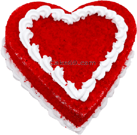 Red Velvet Heart Cake - Birthday Cake (500x500), Png Download