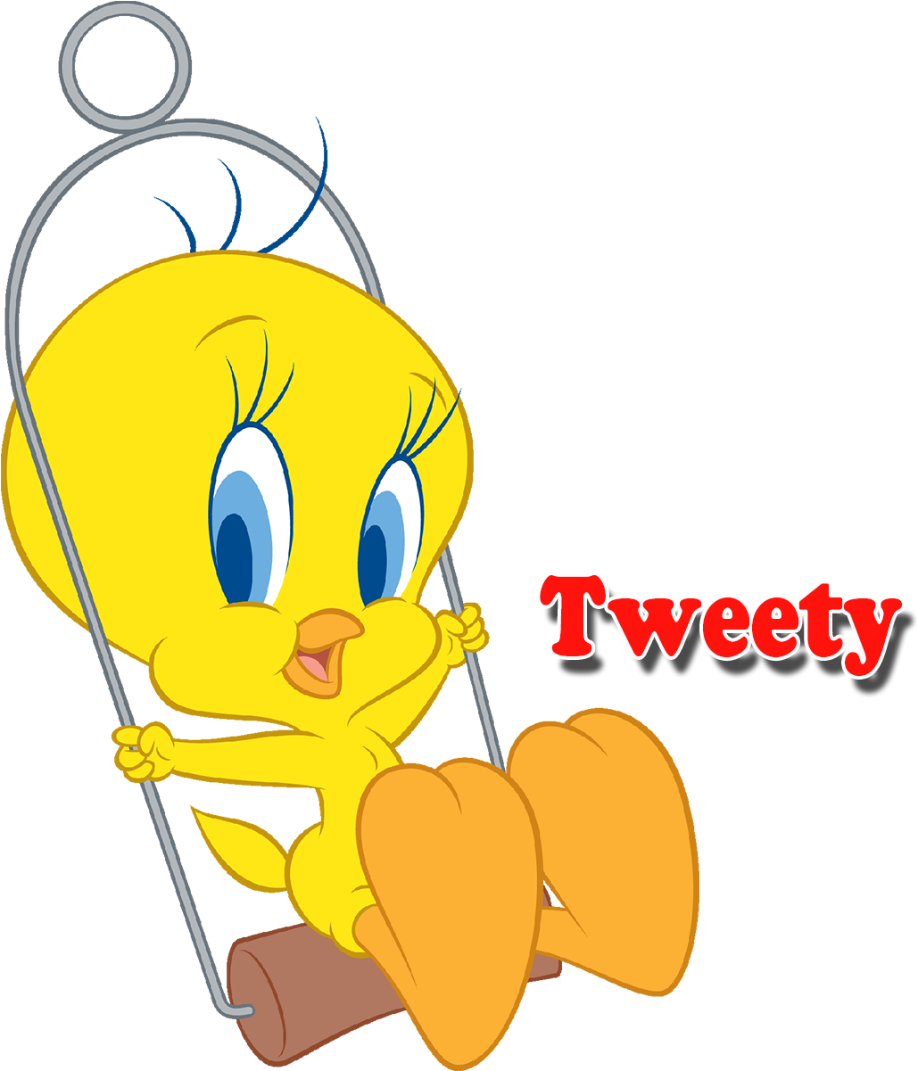 Tweety Bird Swinging (1364x1200), Png Download