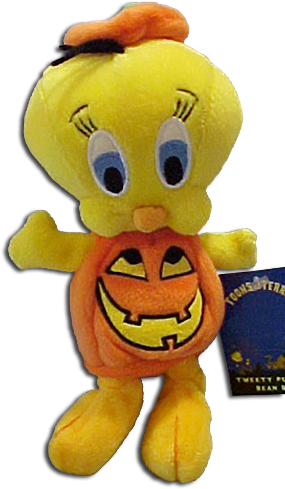 Warner Brothers Studio Plush Halloween Tweety In Pumpkin - Stuffed Toy (571x1000), Png Download