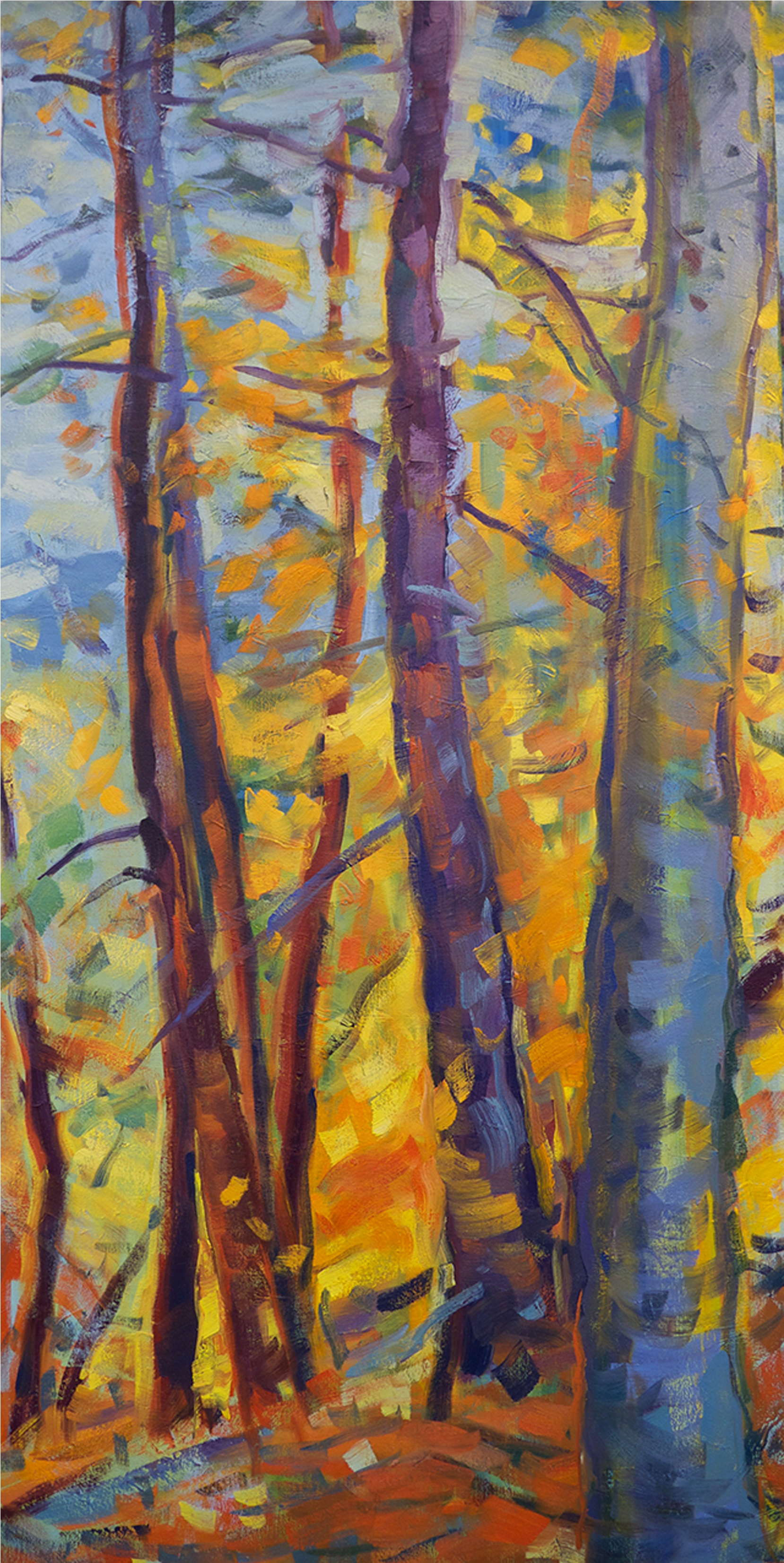 Autumn-forest - Acrylic Paint (2550x3300), Png Download