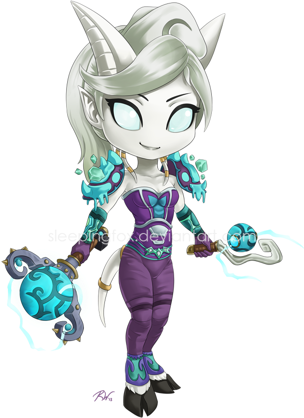Charming Draenei With A Simple But Nicely Coordinated - Cute Draenei Shaman (650x871), Png Download
