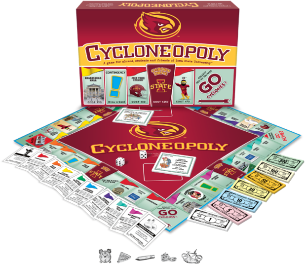 Iowaopoly Board Monopoly Game Real Estate University - Hog-opoly Board Games By Late (640x587), Png Download