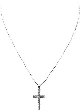 Cross Chain Silver - Silver (384x480), Png Download