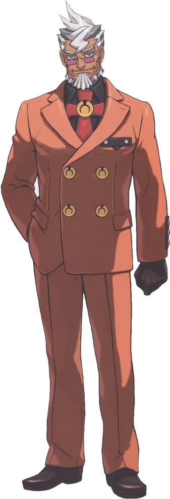 308 Kb Png - Phoenix Wright Ace Attorney Damon Gant (374x1000), Png Download