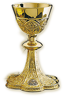 Art 199 Cáliz De Latón - Brass Goldplated Chalice (5060) S/p Medallions, (350x400), Png Download