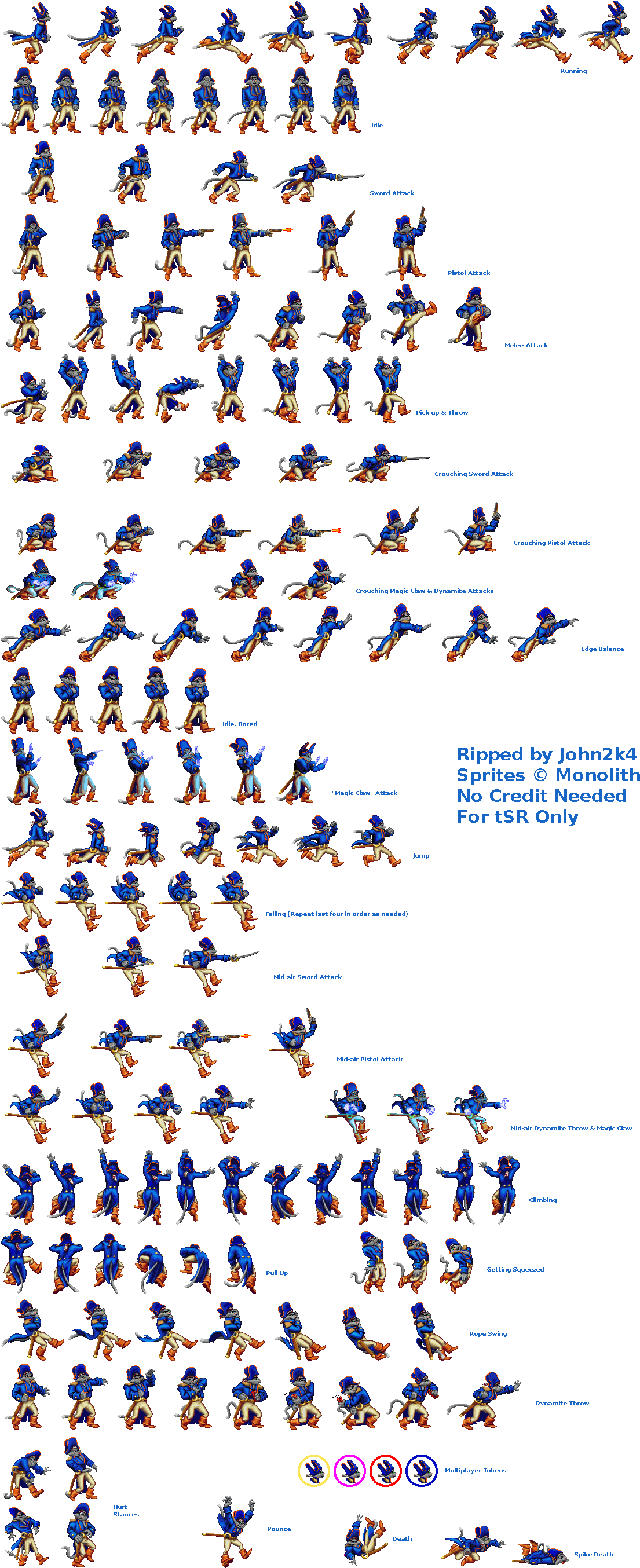 Captainclaw-captainsheet ] (1141x2707), Png Download