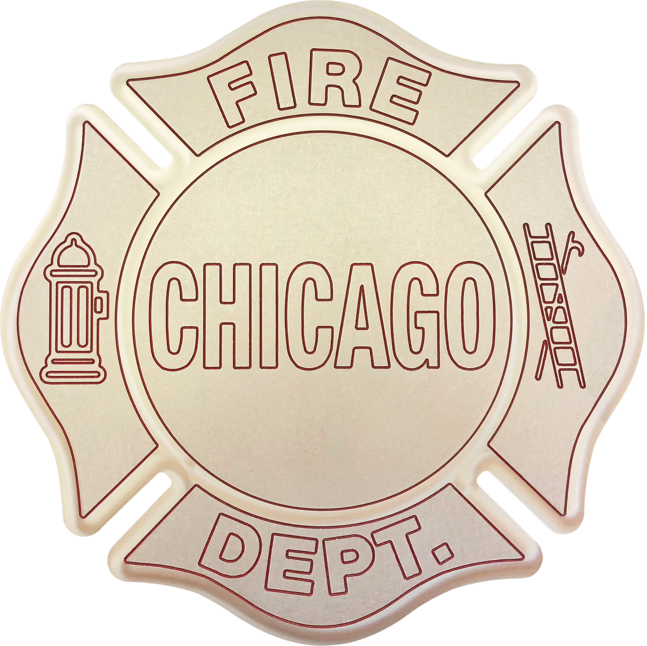 Chicago Fire Department Maltese 13″ Metal Plaque - Firefighter (2479x2476), Png Download