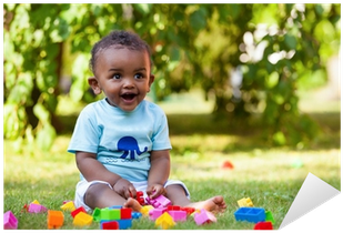 Little African American Baby Boy Playing In The Grass - African American Babies Boy (400x400), Png Download