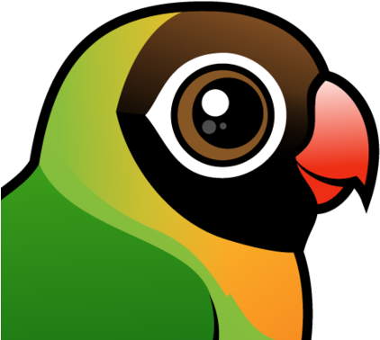 About The Black-cheeked Lovebird - Lovebird Black Cheeked Cartoon (440x440), Png Download
