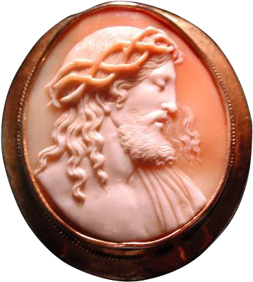 Museum Quality Carved Jesus Cameo With Crown Of Thorns - Quarter (398x398), Png Download