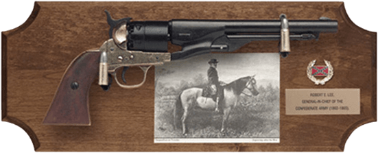 Lee Framed Pistol Dark Wood Display Plaque - Robert E. Lee Deluxe Framed Pistol Set Dark Wood (555x555), Png Download