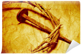 The Jesus Christ Crown Of Thorns With A Retro Filter - Giclee Painting: Jesus Crown Of Thorns & Nail, (400x400), Png Download