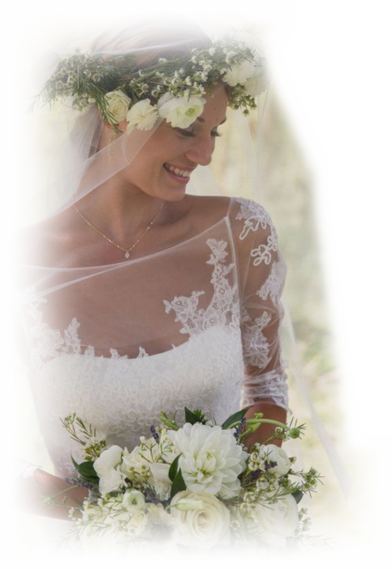 Flower Crown Midi Wedding Dress (552x800), Png Download