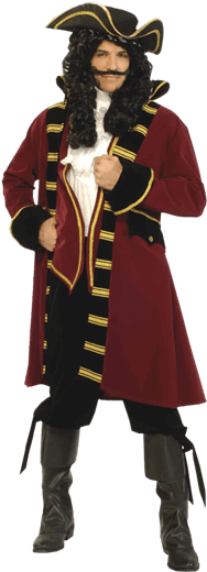 Traditional Men's Pirate Captain Costume - Costume Pirate (555x555), Png Download