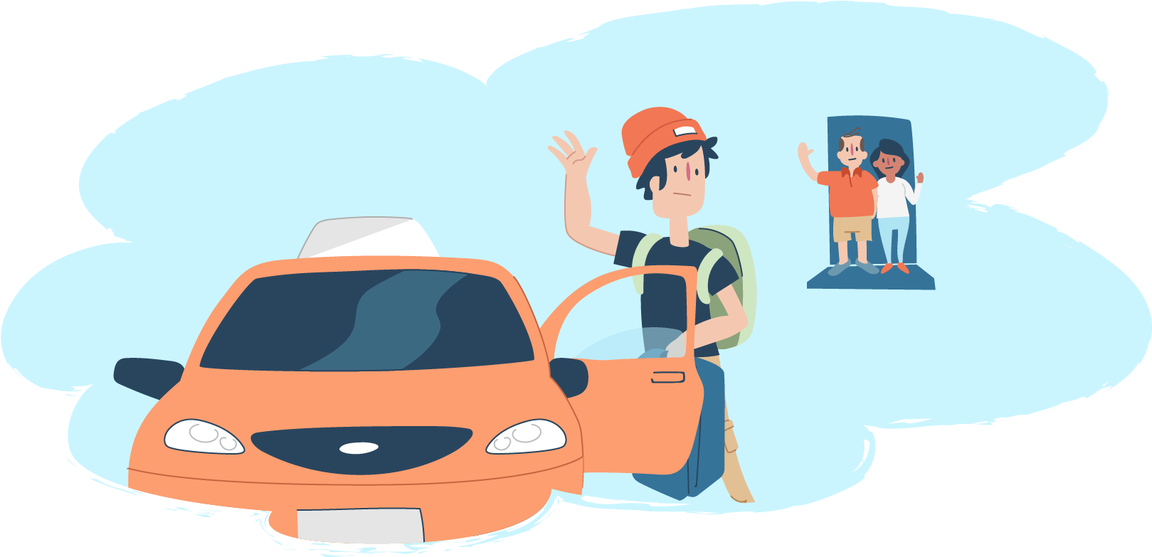 Boy Leaving Home - Leave Clipart (1618x821), Png Download