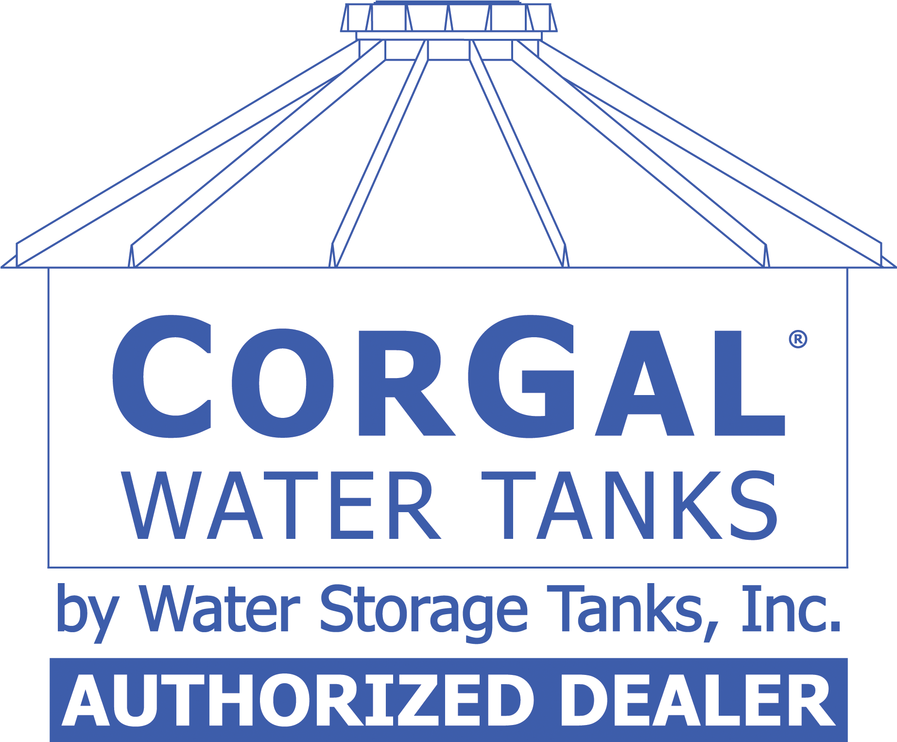 Corgal Tanks Authorized Dealer Logo Blue Pantone 7455c - Jim Deshaies (1950x1650), Png Download