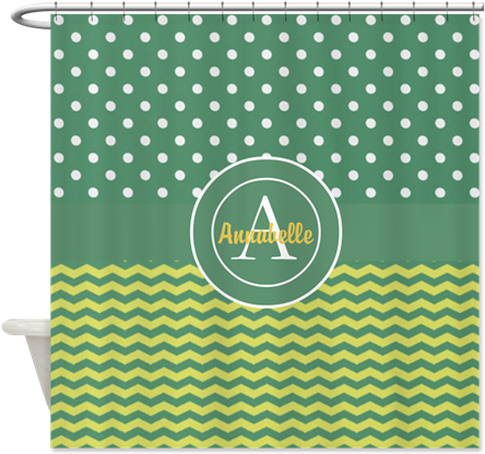 Dark Green Gold Polka Dot Chevron Shower Curtain On - Gtx 1080 Ti Backplate (460x460), Png Download