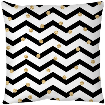 Chevron Zigzag Black And White Seamless Pattern With - Black White And Gold Chevron (400x400), Png Download
