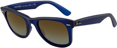 Ray Ban Rb2140 Original Wayfarer Matte Blue Sunglasses - Ray Ban Wayfarer Red (500x300), Png Download