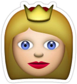 "princess Emoji " Stickers By - World's Best Mum - Novelty Mothers Day Gift/ Present (375x360), Png Download