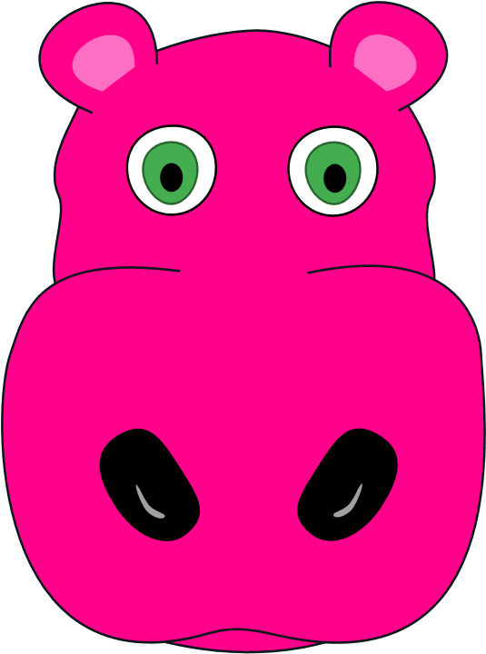 All Free Clip Art And Transparent Png Graphics Of Animals - Cartoon Of Hippopotamus Face (616x784), Png Download
