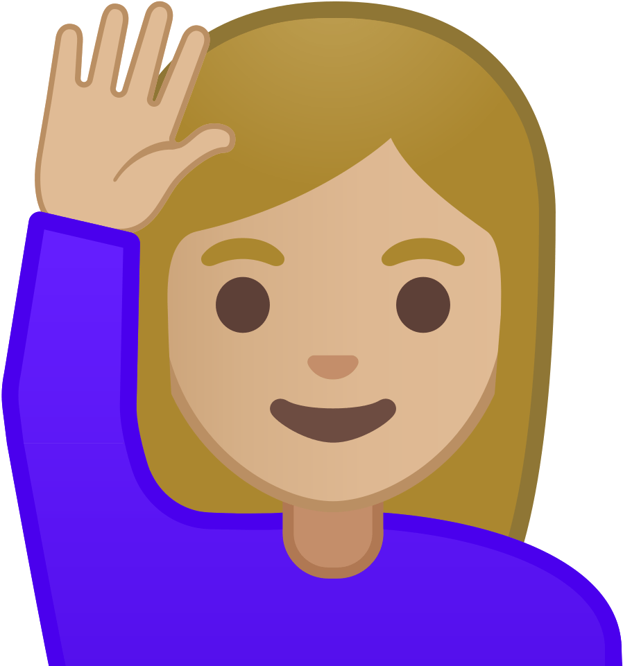 Sassy Girl Emoji Copy Paste The Emoji - Emoji Raising Hand Png (1024x1024), Png Download