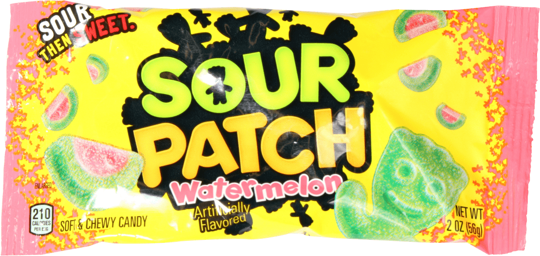 Sour Patch Kids Watermelon 2oz - Sour Patch Soft & Chewy Candy, Watermelon - 2 Oz (1350x900), Png Download