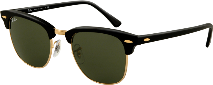Rayban Clubmaster RB3016 W0365 Black Gold w/ Green G-15, Men's Fashion,  Watches & Accessories, Sunglasses & Eyewear on Carousell