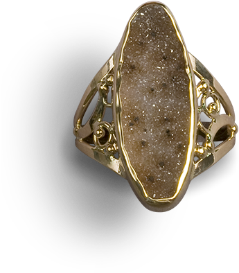 Polka Dot Agate Drusy In 14 Kt - Ring (400x450), Png Download