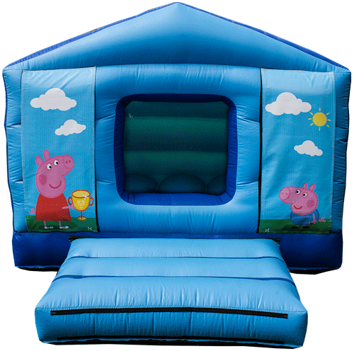Peppa Pig & George 10ft X 12ft House Shape Bouncy Castle - Castle (500x496), Png Download