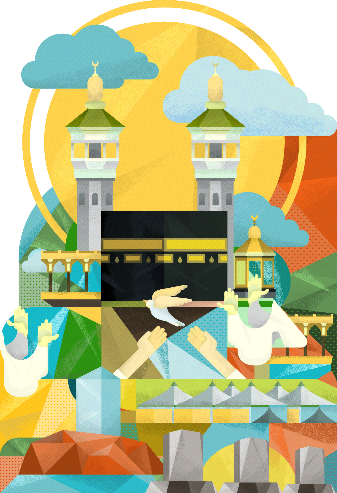 Captions And Descriptions Are Taken From These Wikipedia - Transparent Hajj Clipart (1159x1697), Png Download