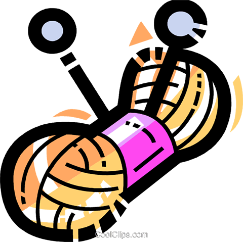 Knitting Yarn Wool Royalty Free Vector Clip Art Illustration - Illustration (480x479), Png Download