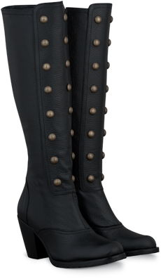 Olson Black Leather Ladies-boots Large - Boot (357x501), Png Download