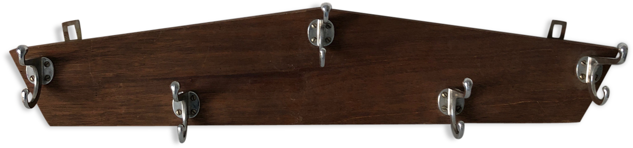 Coat Rack 5 Vintage 1960 71x13cm Hooks - Shelf (1457x1457), Png Download