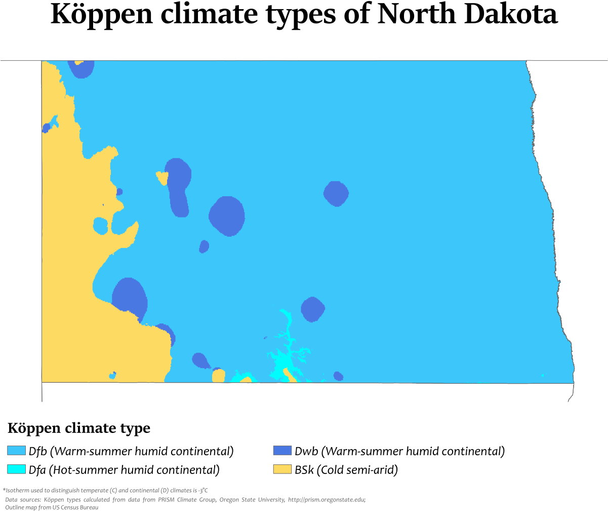 Koppen Climate Classification North Dakota (1200x1050), Png Download