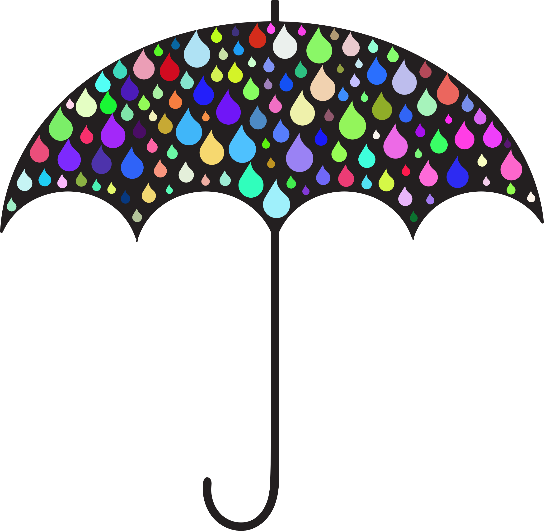 Raindrops Clipart Rainy Umbrella - ! 5'x7'area Rug (2292x2241), Png Download