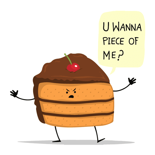 Cake Piece Sticker - U Wanna Piece Of Me Cake (528x528), Png Download