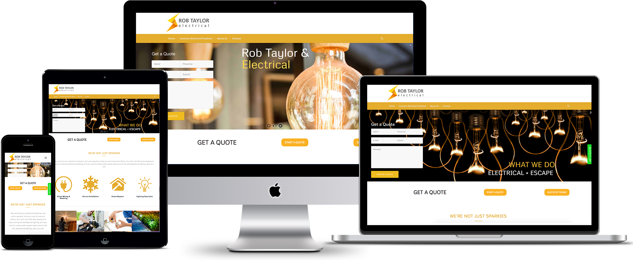 Electrical New Mockup1 - Service Web Design (2300x1200), Png Download