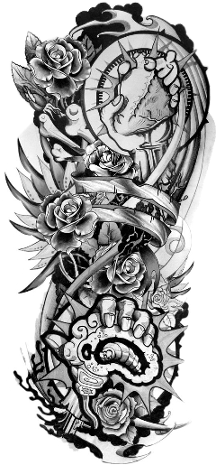 Tattoo Freetoedit - Tattoo Sleeve Designs (240x515), Png Download