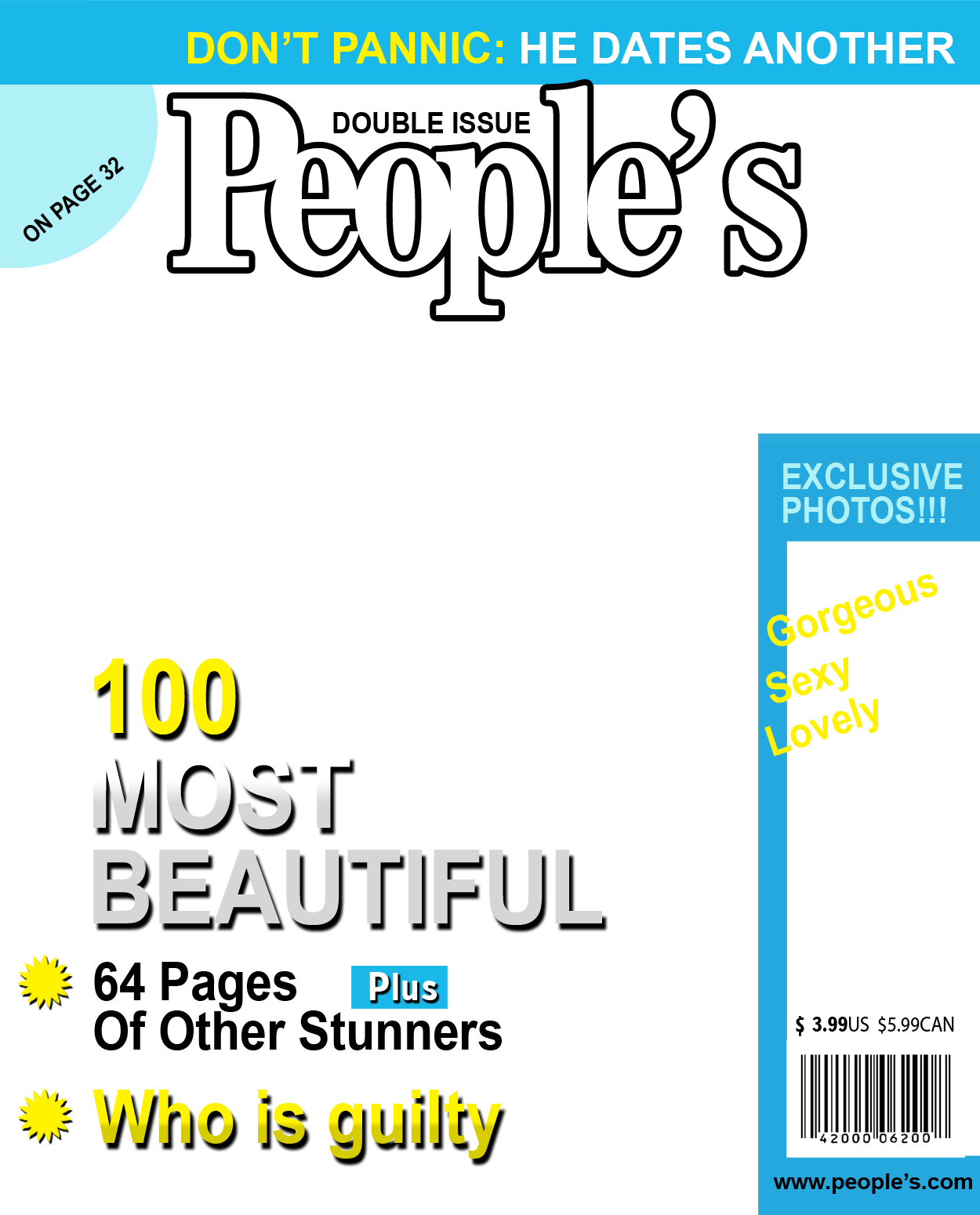 Fake Magazine Cover Templates - Magazine (1250x1550), Png Download