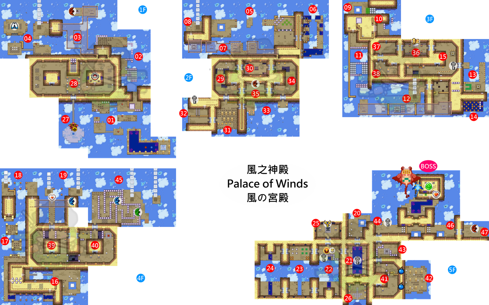 Las Jargon Gbathe - Palace Of Winds Zelda Map (1600x1000), Png Download