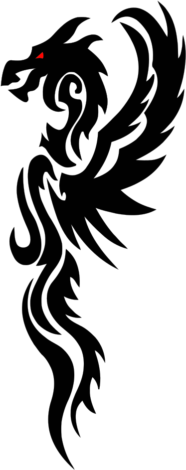 Tribal Dragon - Dragon (394x1000), Png Download