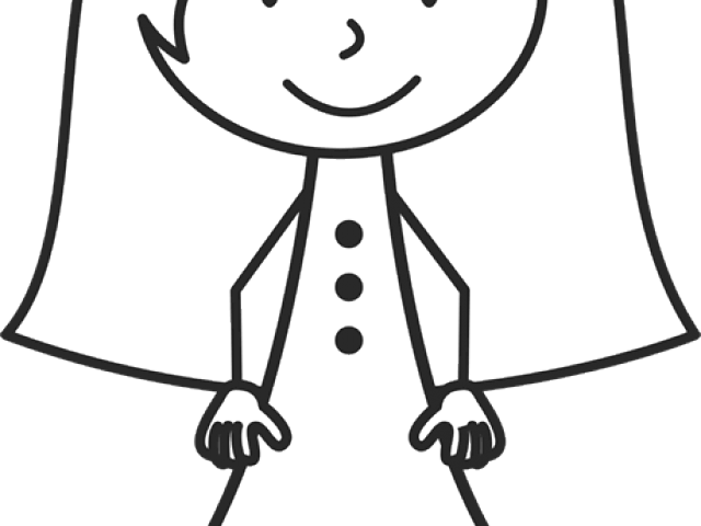 Girl Stick Figure - Stick Figure Girl Long Hair (640x480), Png Download