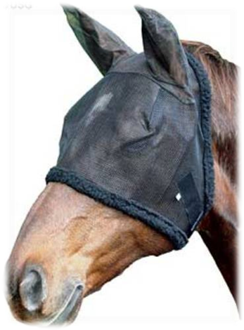 Usg Durable Fly Mask With Ears - Usg Fly Veil With Ear-protector/ Artificial Fur/ Tape (501x500), Png Download