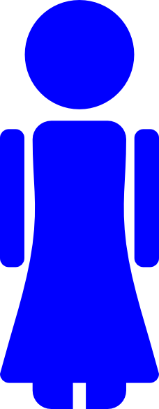 Stick Figure Girl Blue (228x587), Png Download