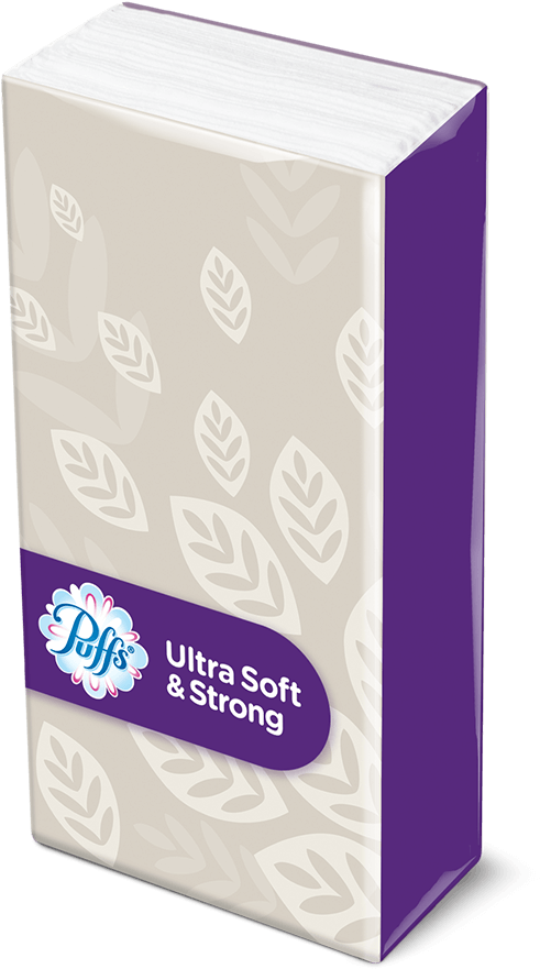 Puffs To Go Pack Facial Tissues - Go Pack Kleenex Pouches Single (1200x939), Png Download