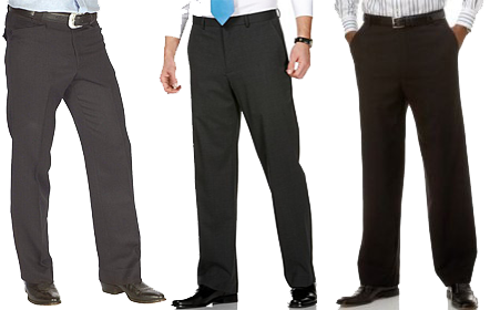 Mens Pant Transparent Background - Man Wearing Dress Pants (442x280), Png Download