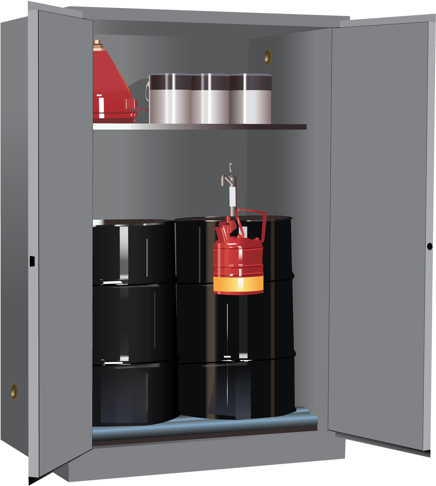 Sure-grip® Ex Vertical Drum Safety Cabinet And Drum - Door (1665x1926), Png Download