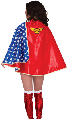Adult Deluxe Satin Wonder Woman Cape - Women's Deluxe Wonder Woman Cape (415x415), Png Download