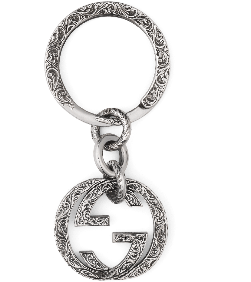 Gucci Interlocking G Silver Filigree Keyring - Gucci Interlocking G (1200x1200), Png Download
